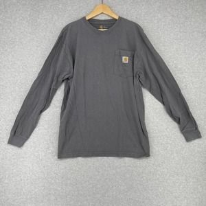 Carhartt Mens Classic Long Sleeve Pocket T-Shirt Gray Size Medium Casual